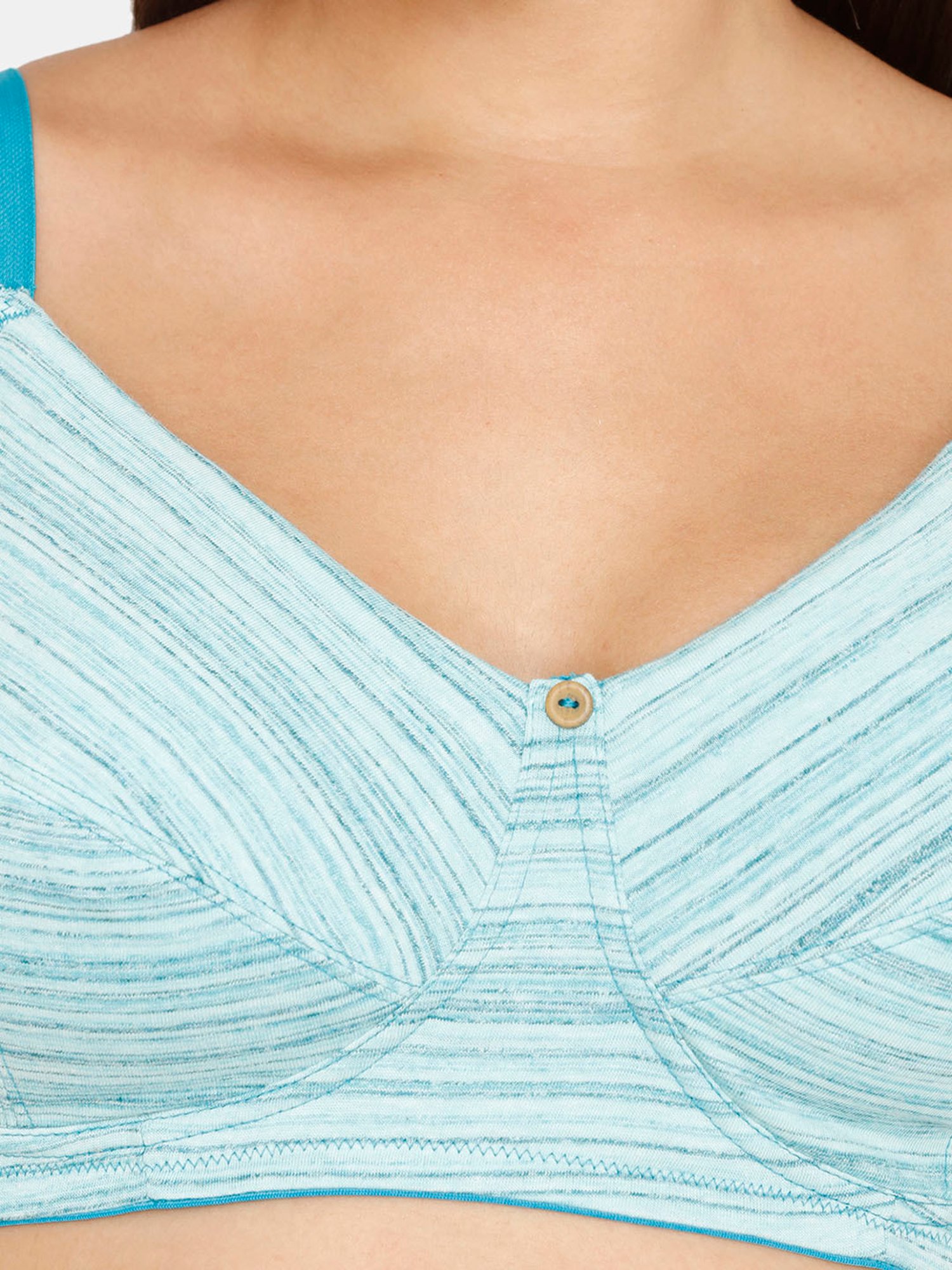 Zivame Blue Non Wired Non Padded Full Coverage Bra