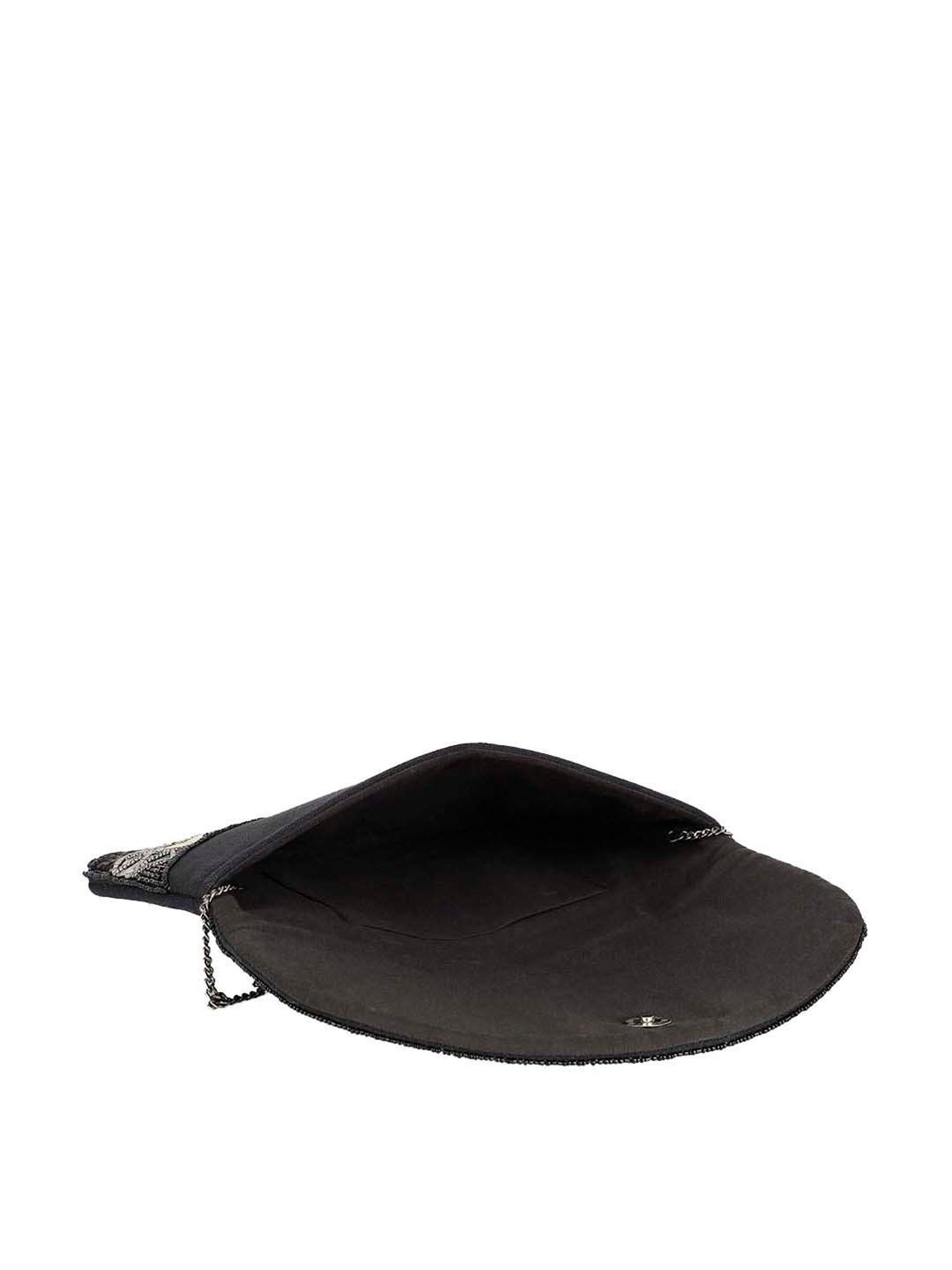 Aditi Wasan Black Fabric Envelope Clutch