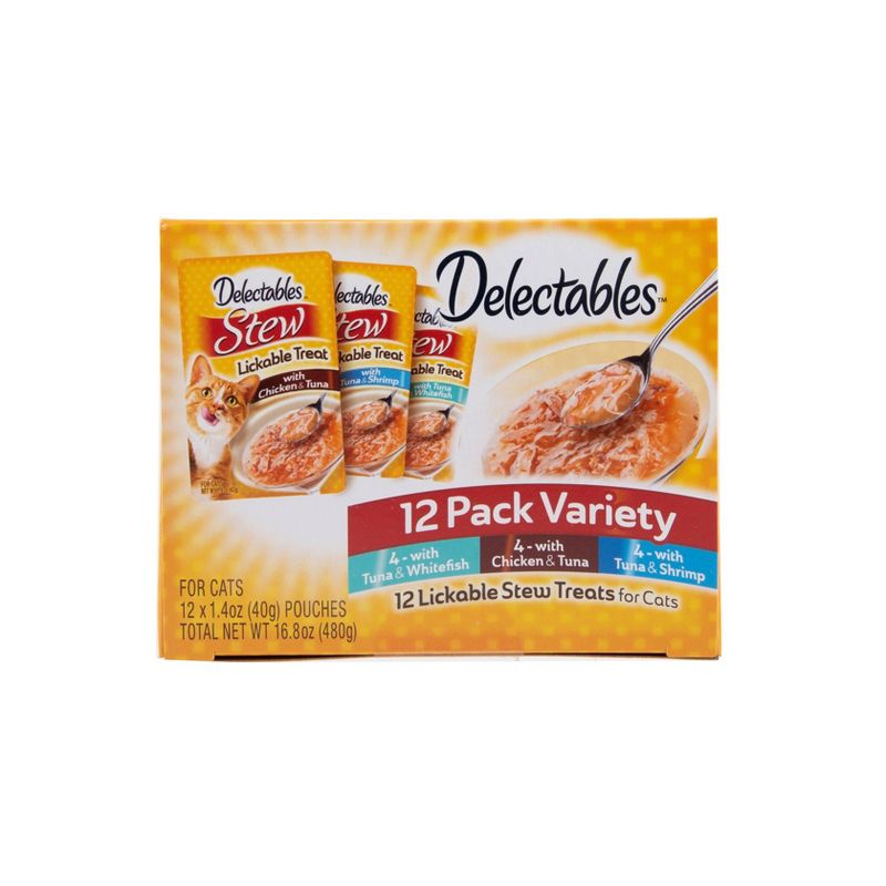 Delectables Stew Lickable Cat Treats - 1.4oz/12ct Variety Pack
