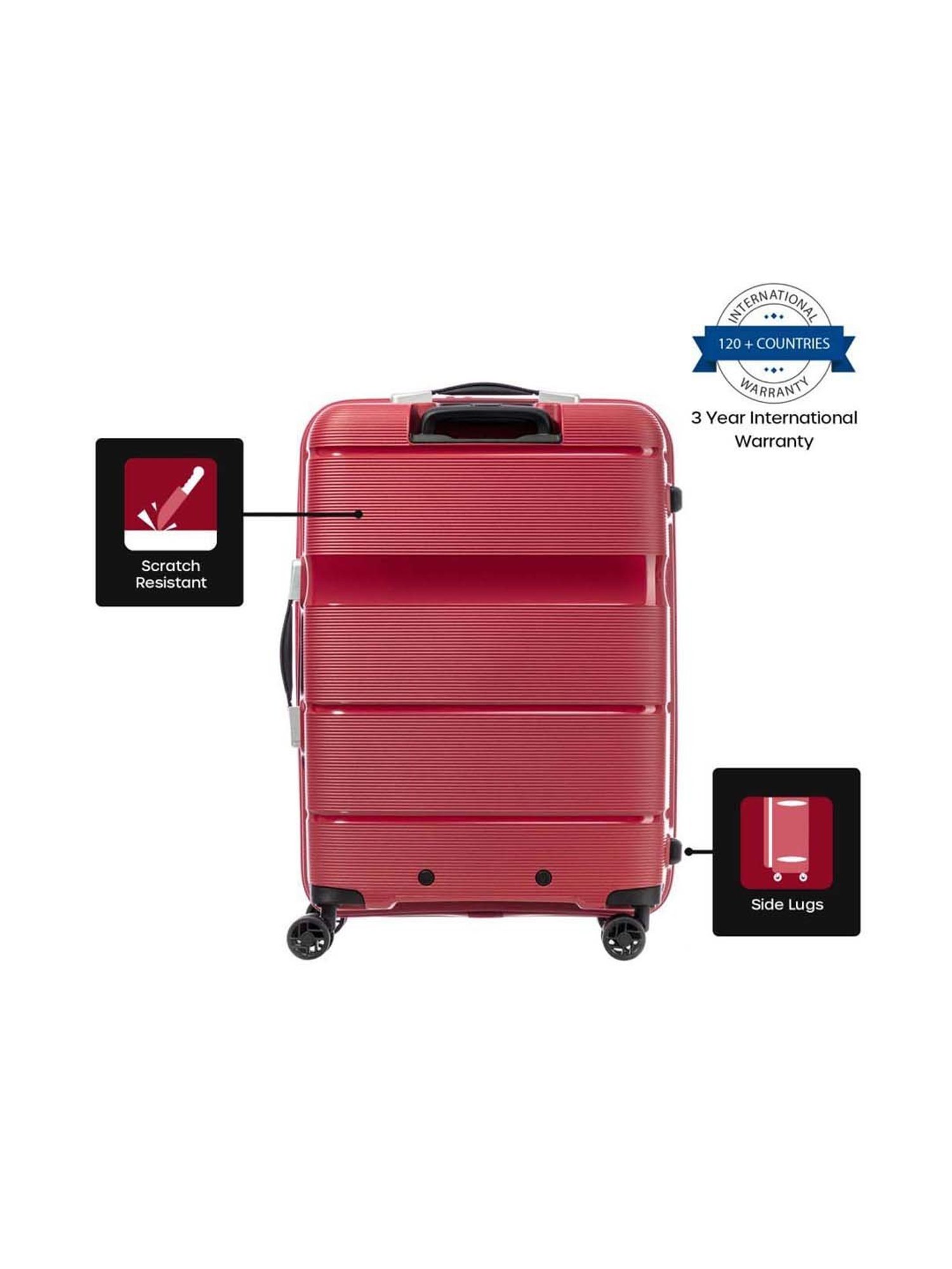 American Tourister Linex Red Textured Hard Large Trolley Bag - 54 cm