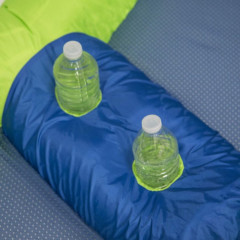 SwimWays Kelsyus Big Transportable Stable Circular Inflatable Nauti Elite Tube 4 Person Pool Lounge Floating Raft, Blue Green (Mesh)