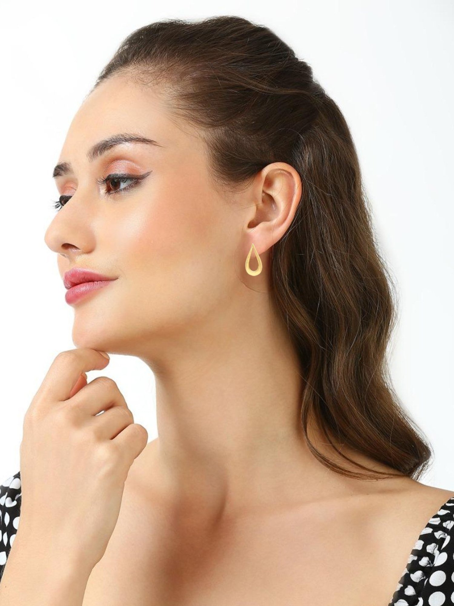 OOMPH Gold Bold Look Stud Earrings Pack of 2