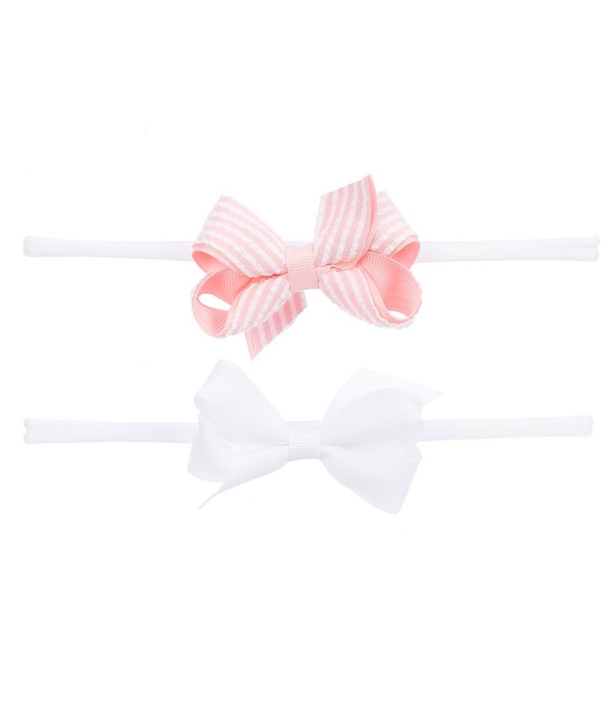 Starting Out Baby Girls Mini Seersucker Grossgrain 2-Pack Bows