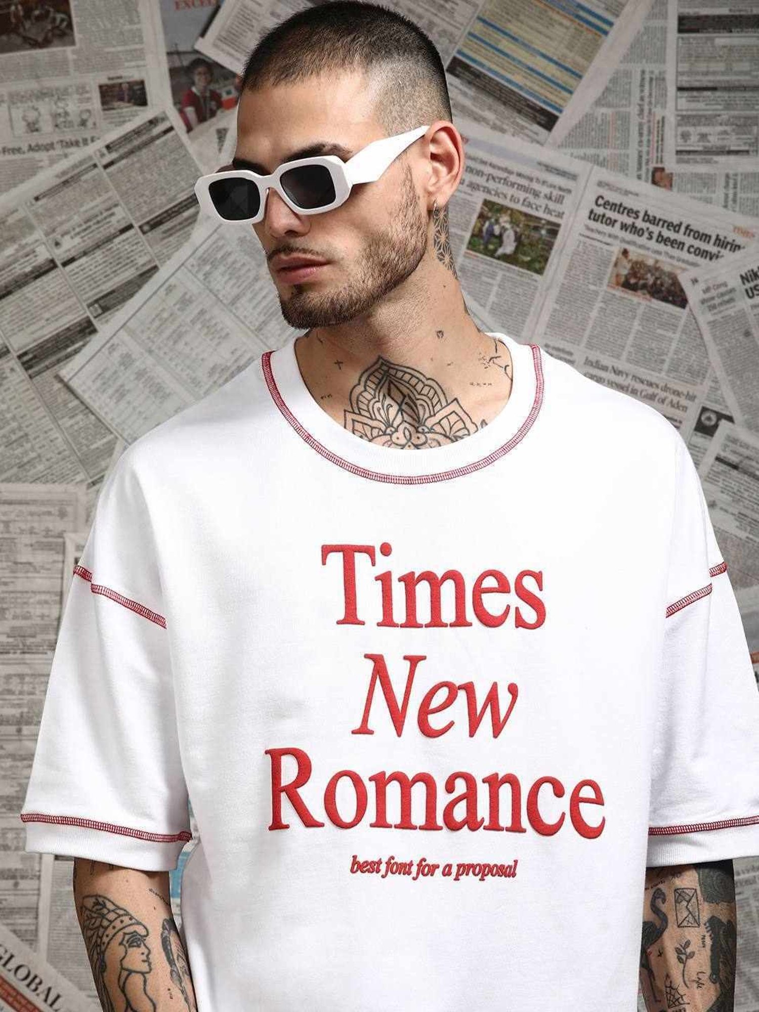 Difference Of Opinion White Loose Fit Printed Unisex T-Shirt