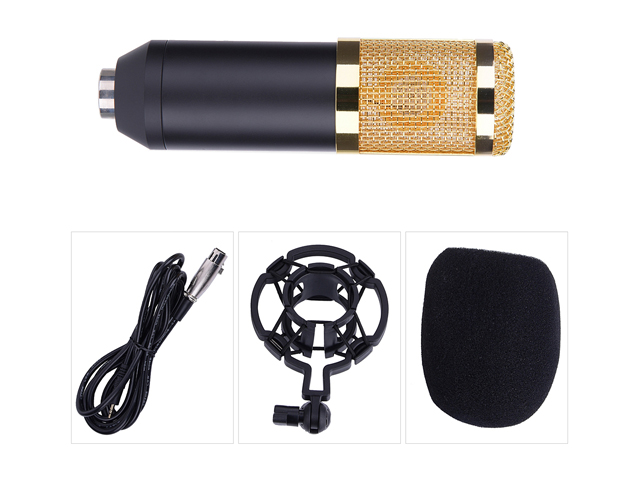 gold--BM800 Professional Suspension Microphone Kit Studio Live Stream Broadcasting Recording Condenser Microphone Set