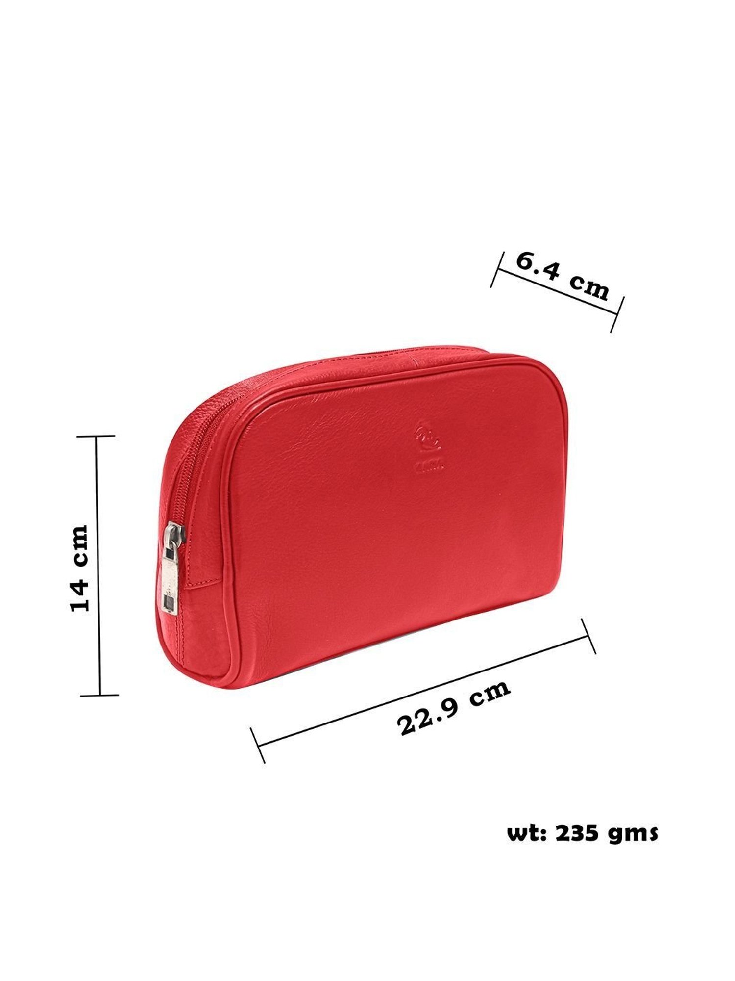 Kara Red Unisex Leather Pouch