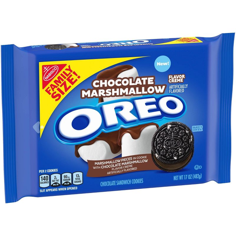 Oreo Chocolate Marshmallow Flavor Creme Chocolate Sandwich Cookies Family Size - 17oz