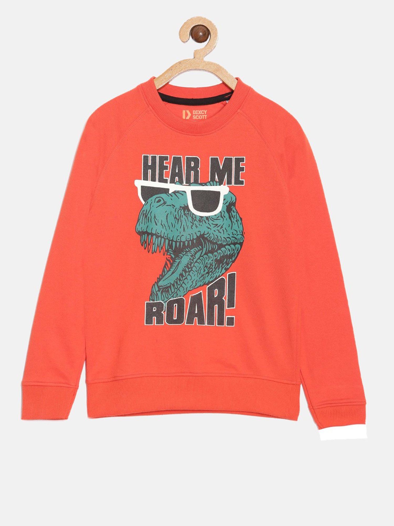 Dixcy Scott Originals Kids Orange Printed Full Sleeves Sweatshirt
