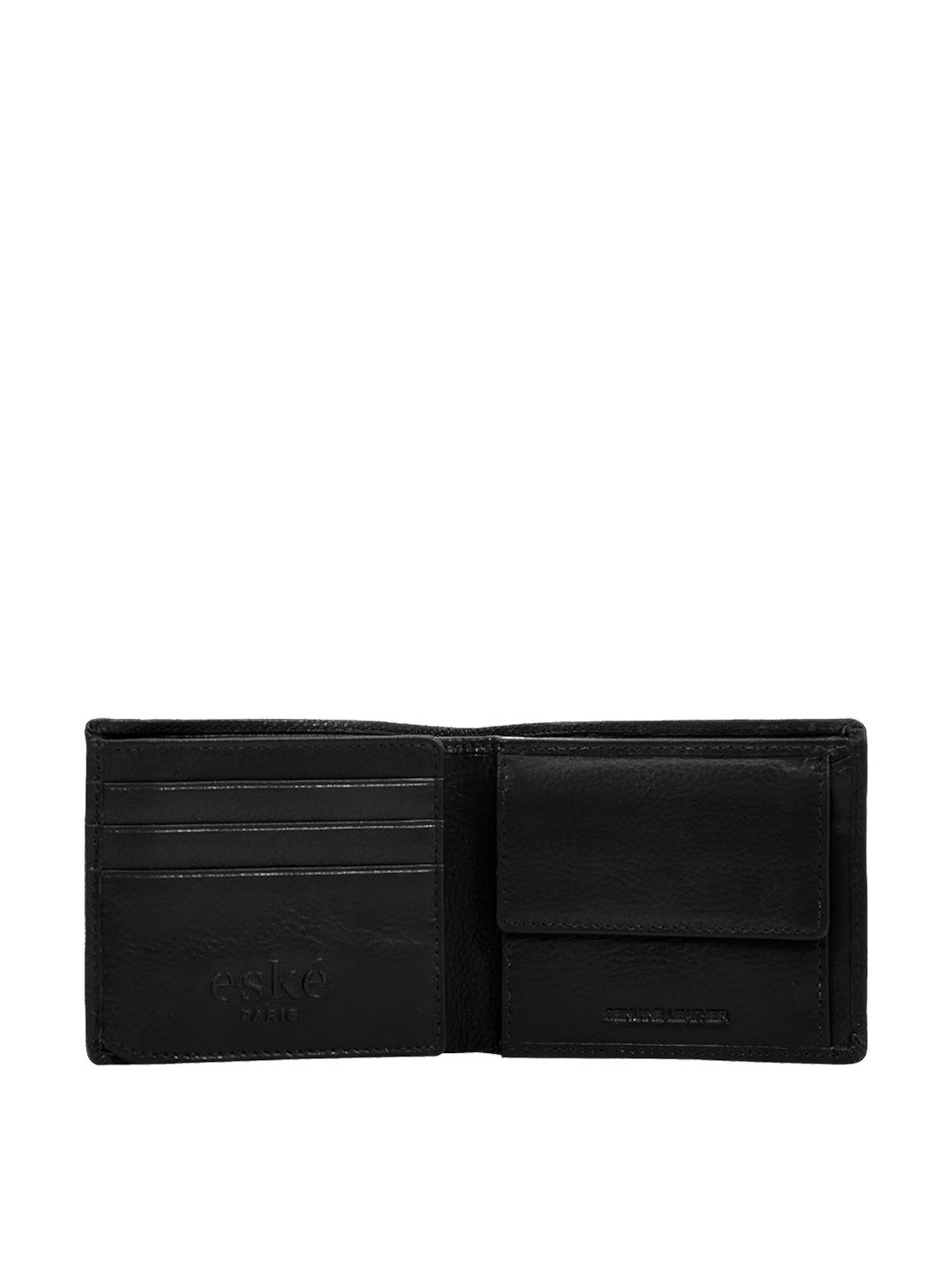 Eske Black Solid Bi-Fold Wallet for Men