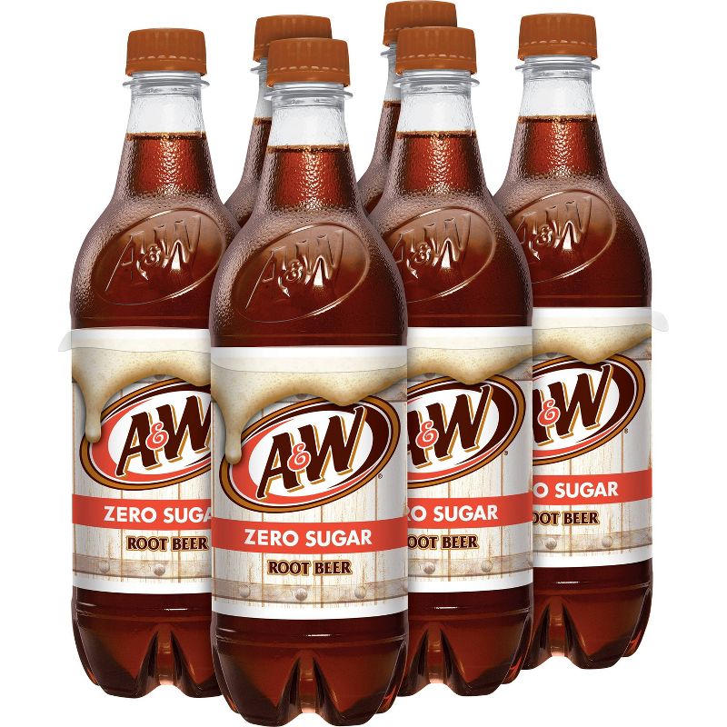 A&W Root Beer Zero Sugar - 6pk/0.5 L Bottles