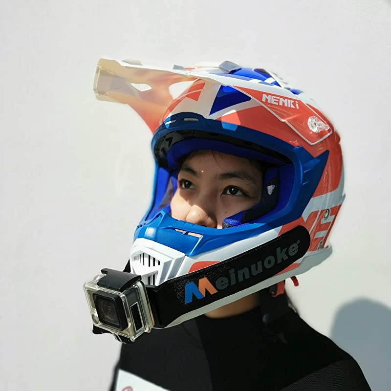 Full Face Motorcycle Helmet Chin Mount for Gopro Hero 87 2018 Black 6543+ SJCAM DJI OSMO Action Camera
