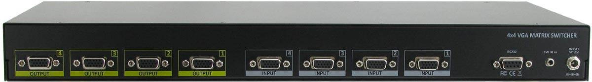Shinybow SB-4140LCM 4x4 VGA Matrix Switcher w RS232/IR Remote/LCD Display
