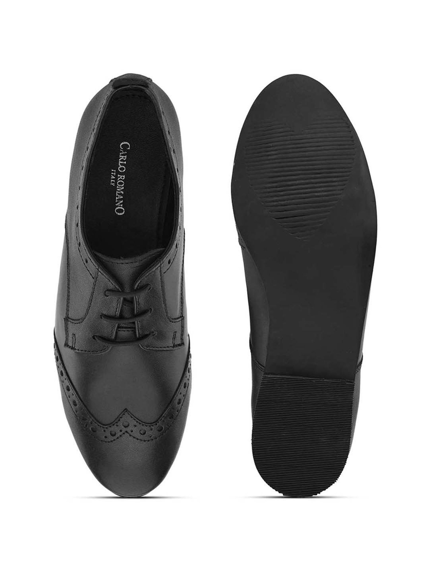Carlo Romano Women's Black Derby Shoes