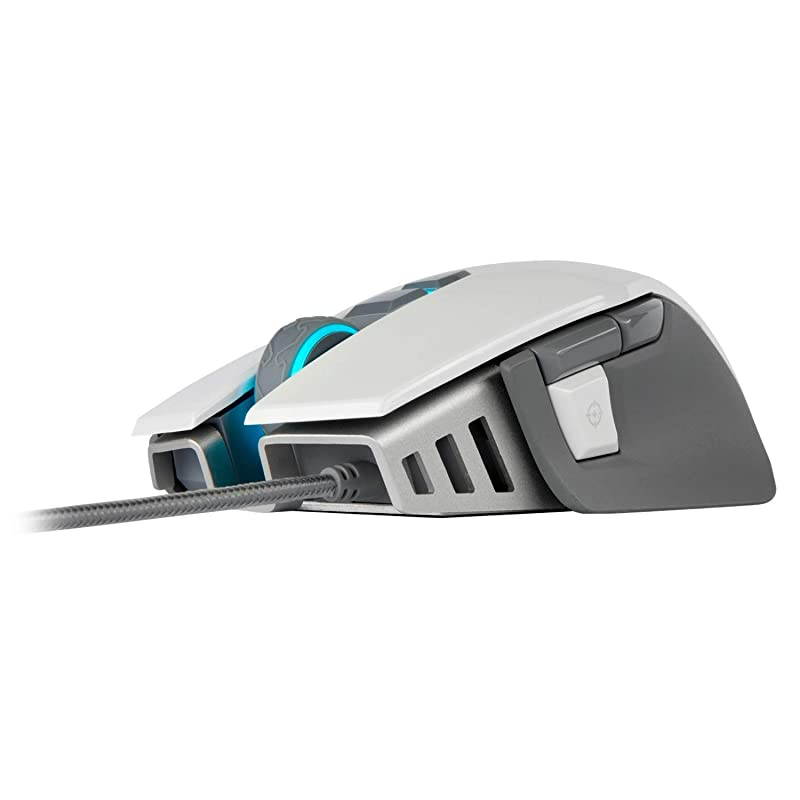 M65 ELITE RGB FPS Gaming Mouse 18000 DPI Optical Sensor Adjustable DPI Sniper Button Tunable Weights White