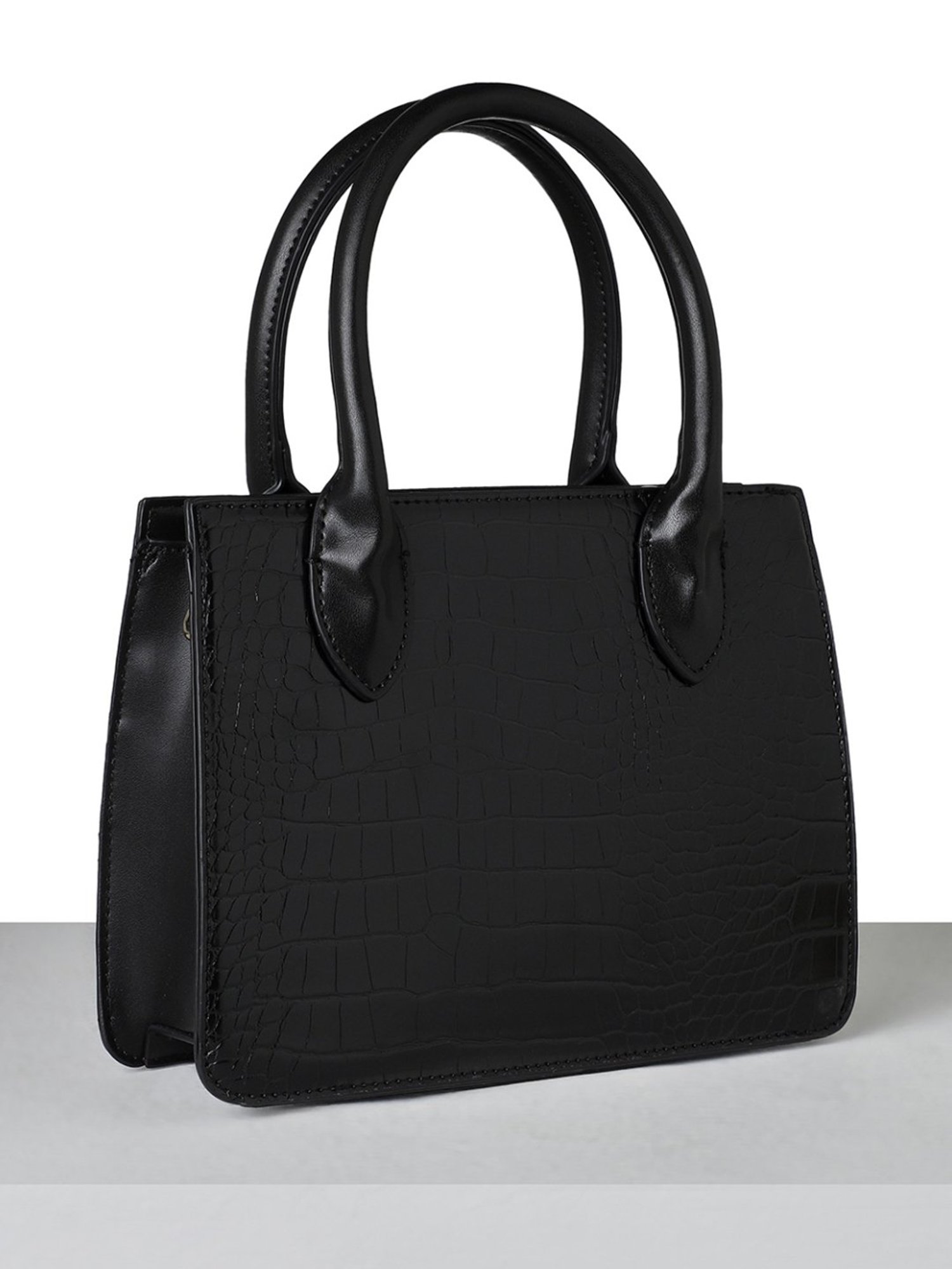 Van Heusen Black Textured Medium Handbag