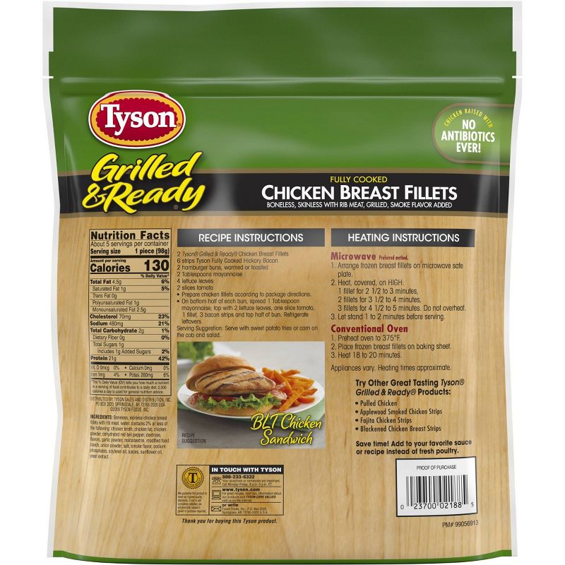 Tyson Grilled & Ready Chicken Breast Fillets - Frozen - 19oz