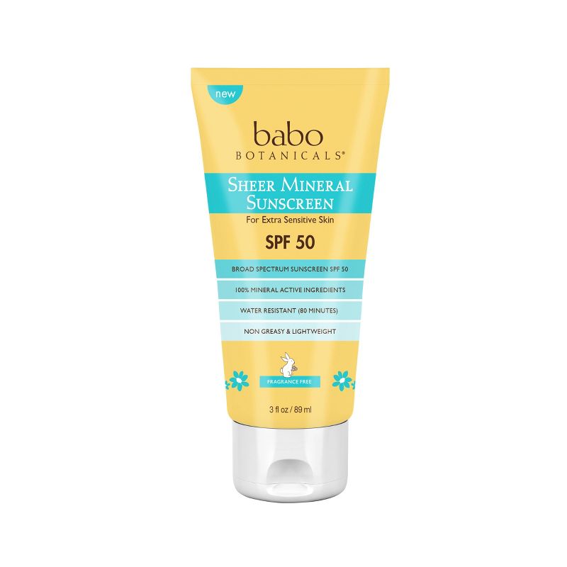 Babo Botanicals Sheer Mineral Sensitive Gentle Sunscreen Lotion - SPF 50 - 3 fl oz