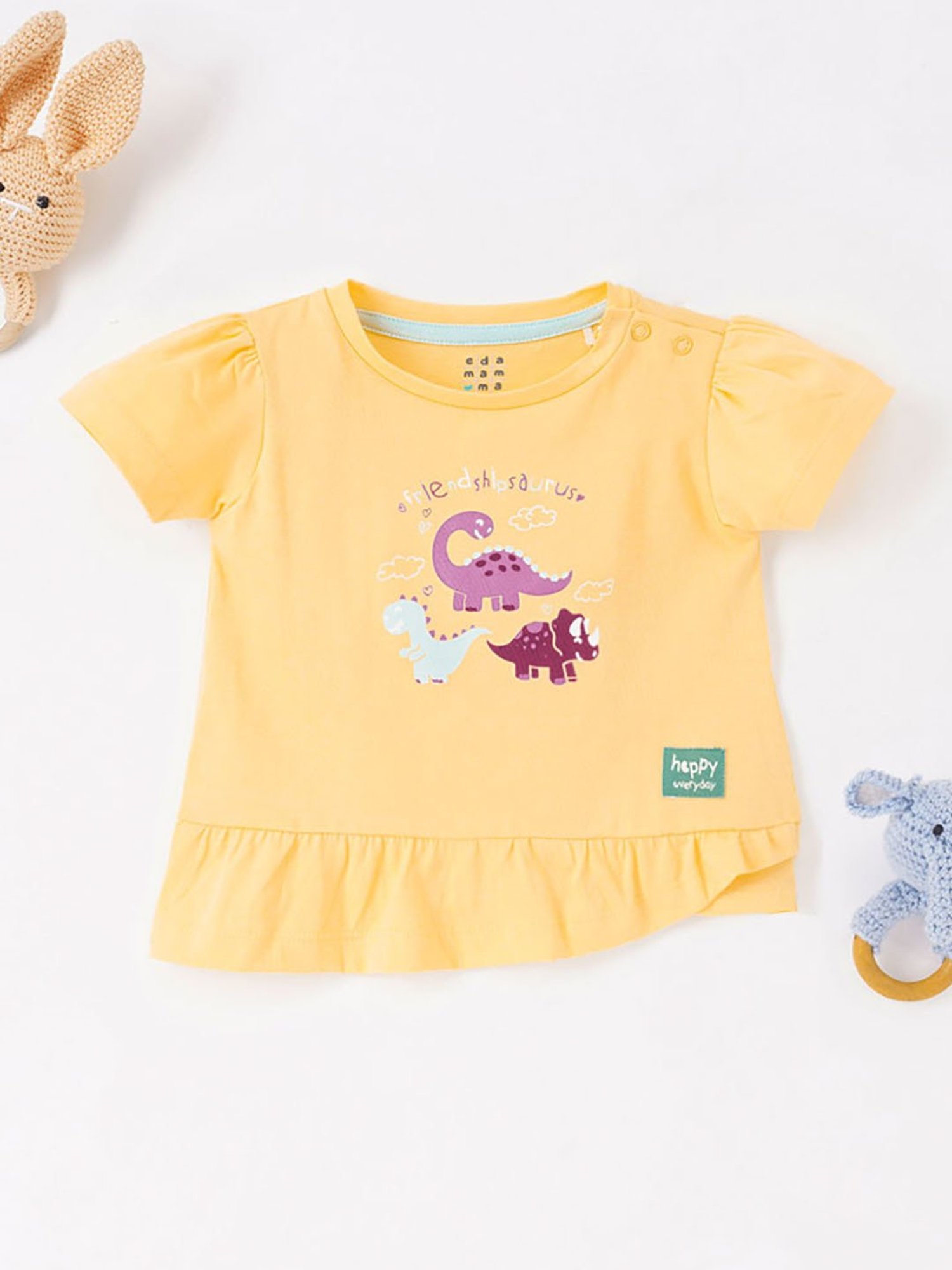 Ed-a-Mamma Baby Yellow Printed Top