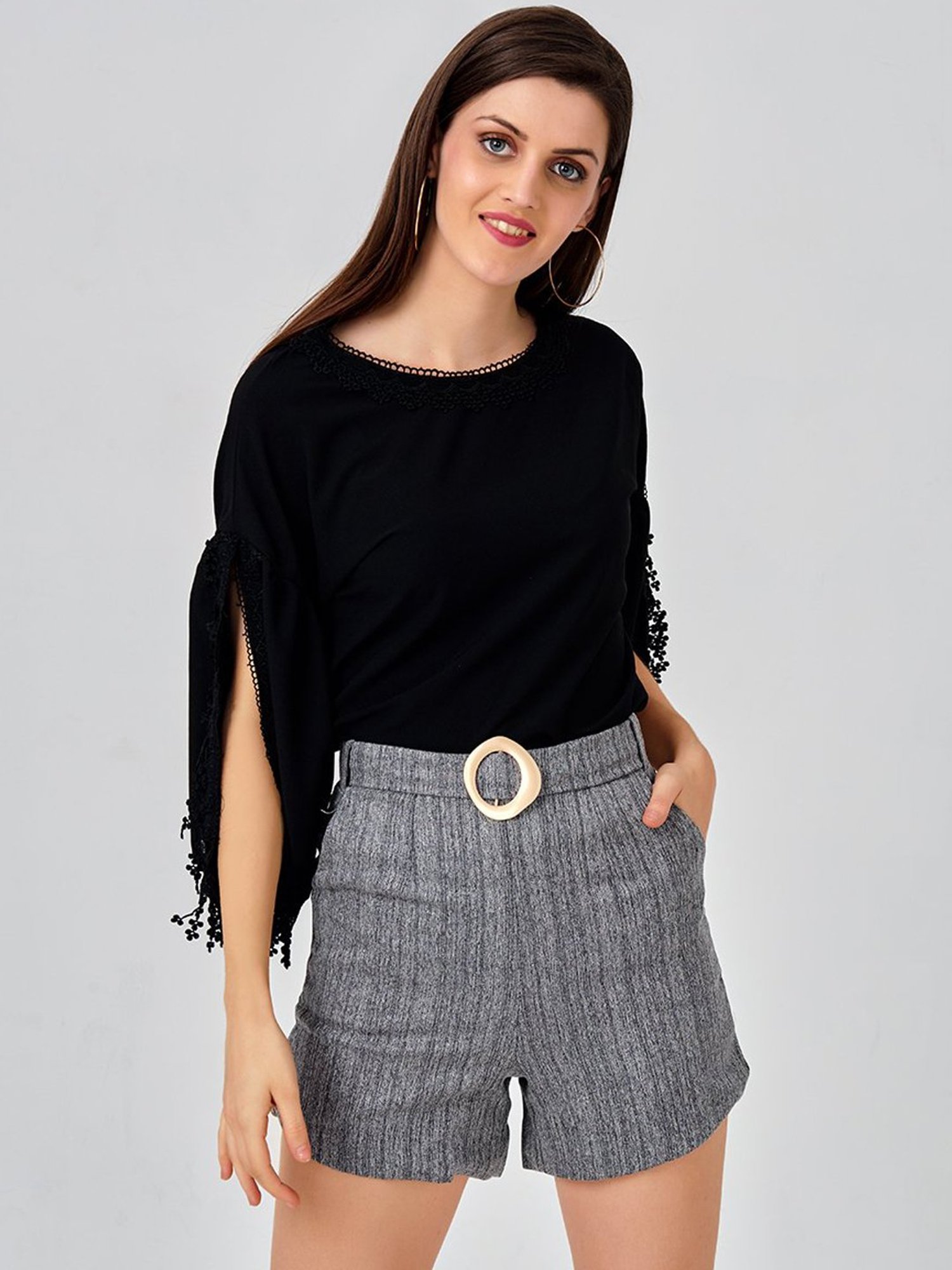 ISU Grey Self Pattern Shorts