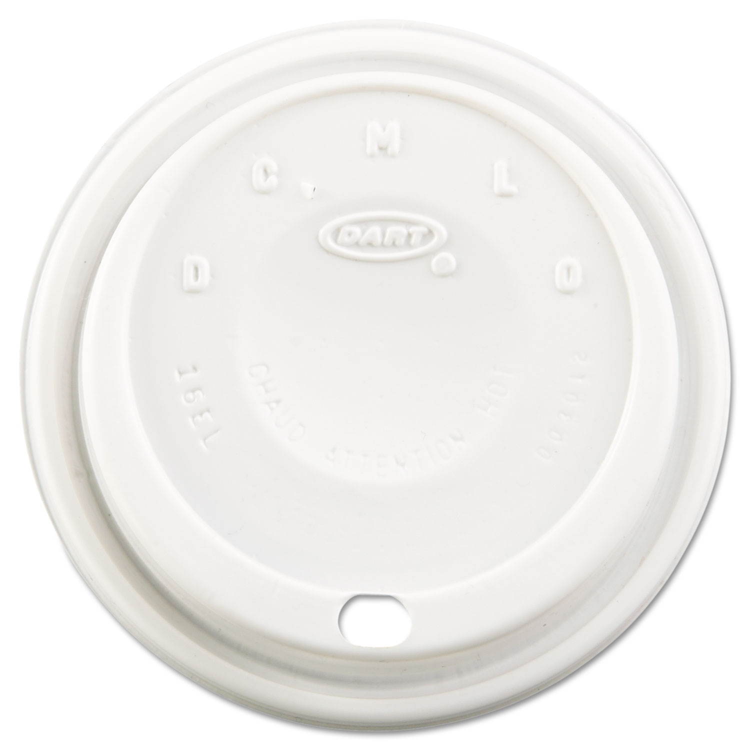 Dart 16EL Cappuccino Dome Sipper Lids, Fits 12-24oz Cups, White, 1000/Carton, 1 Carton
