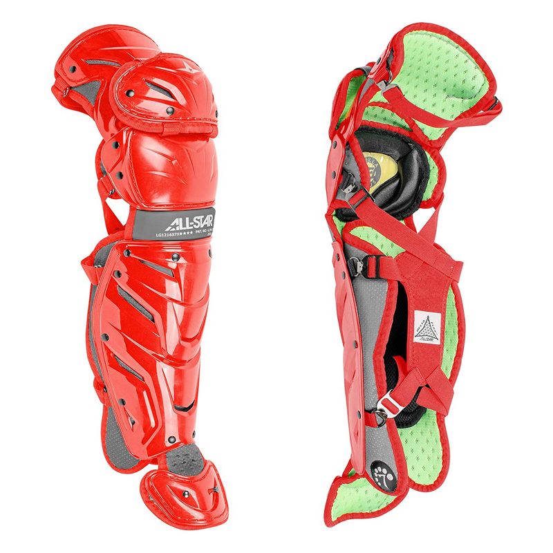 All-Star Sports S7 Axis Ages 9 to 12 Protective Baseball Catchers Gear Set with Mask Helmet, Chest Protector, and Leg Guards, Scarlet