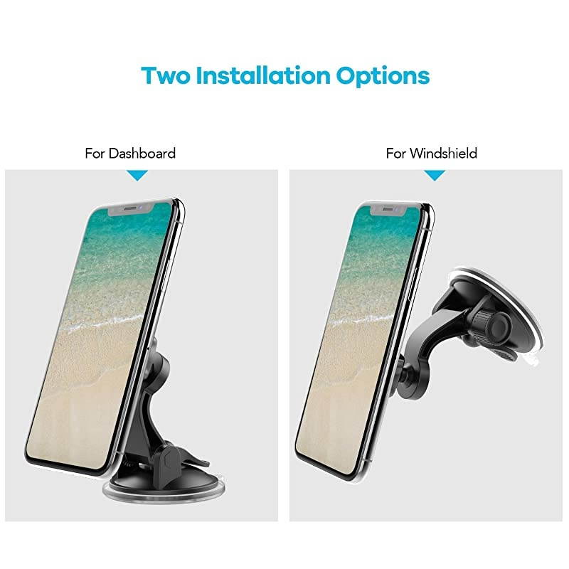 Car Phone Mount with Adjustable Arm Universal Dashboard Windshield Cell Phone Holder for Car Dash Strong Gel Suction Compatible with iPhone 11 11pro Xs XS Max XR 8 7 Samsung S10 S9 S8 S7