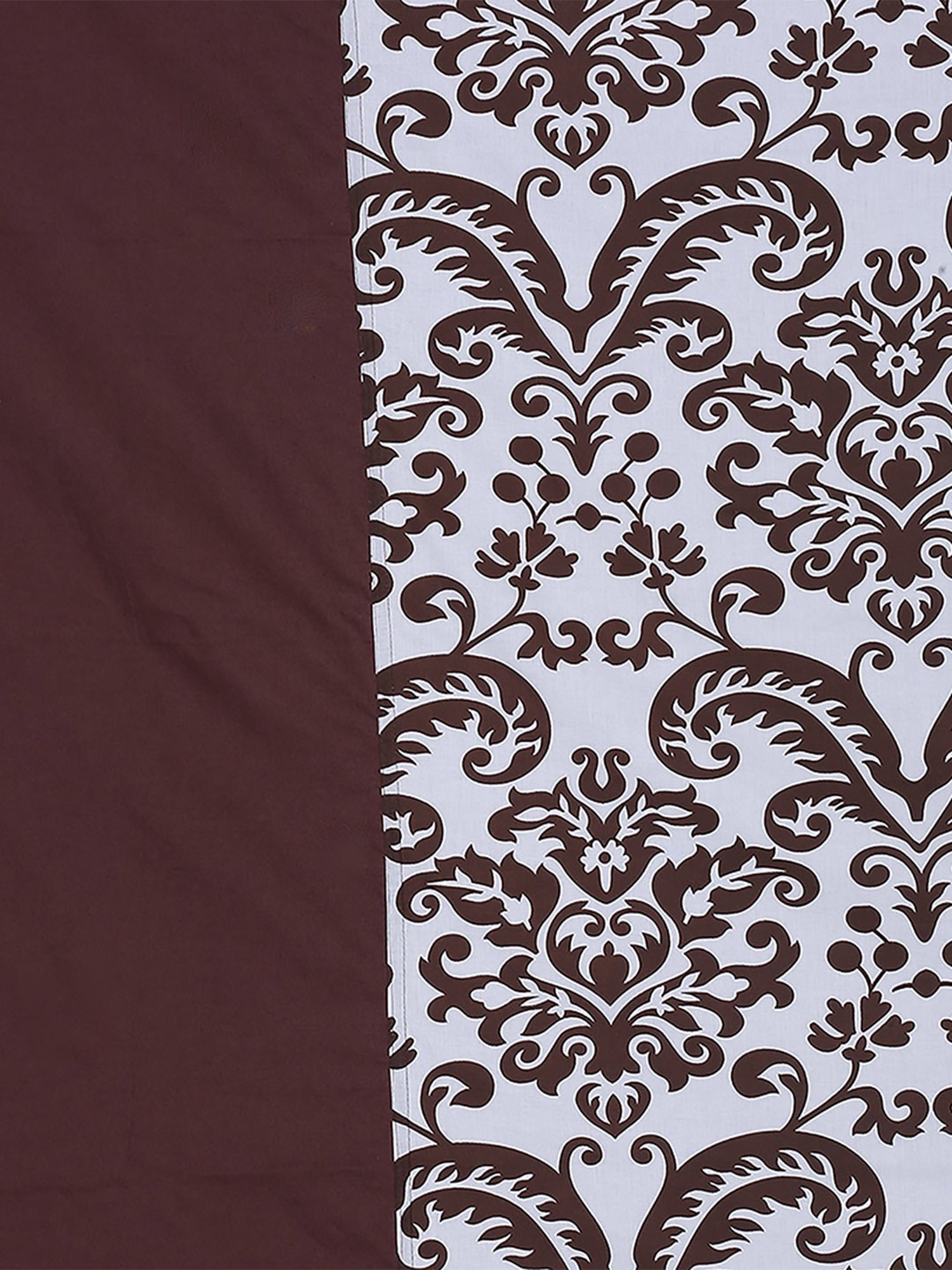 Swayam Brown & White Cotton 200 TC, 1 Double Bedsheet With 2 Pillow Cover