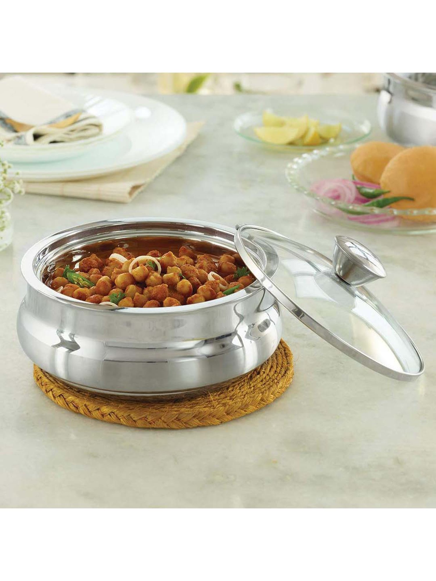 Hawkins Silver & Transparent Stainless Steel 19 cm Gas Compatible Handi With Lid (2 L) - Set of 1