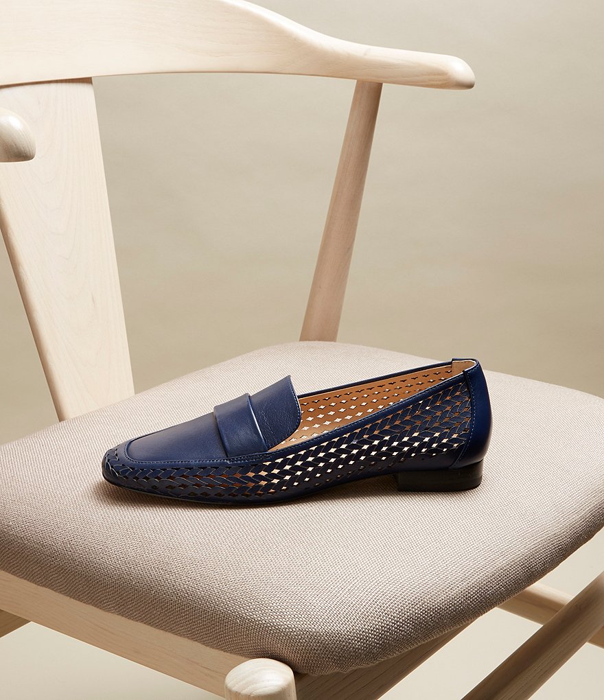 Alex Marie Arlias Perforated Woven Detail Loafers