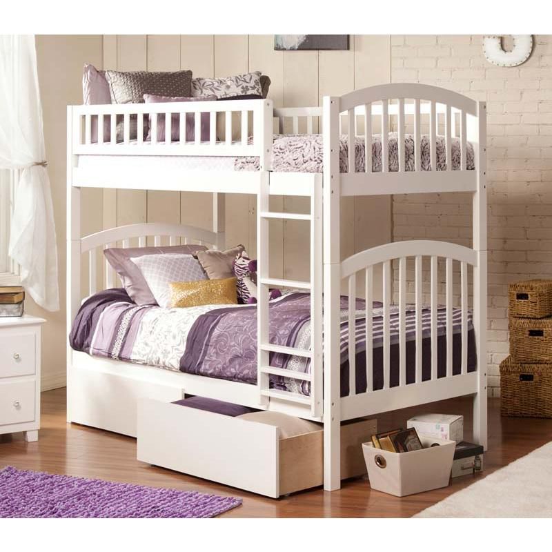 Richland Bunk  Twin over Twin w/ 2 Urban Bed Drawers White - Atlantic Frame