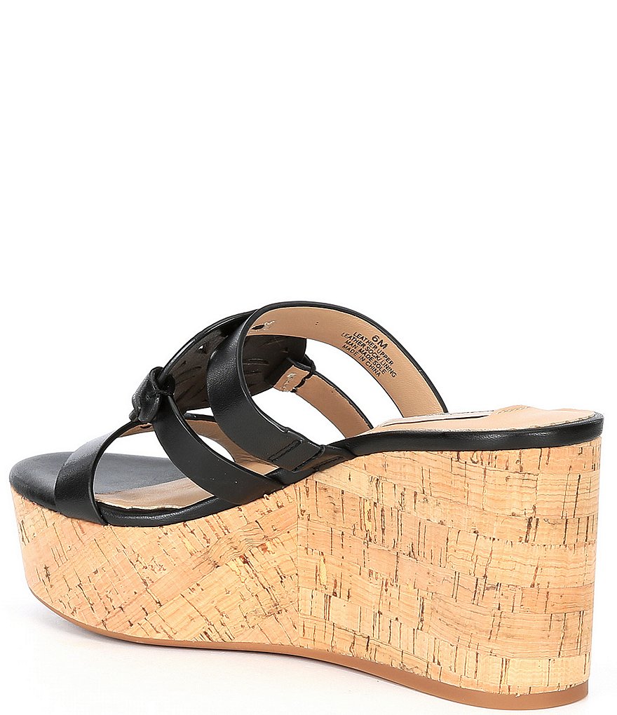 Antonio Melani Quinnlynn Leather Wedge Sandals