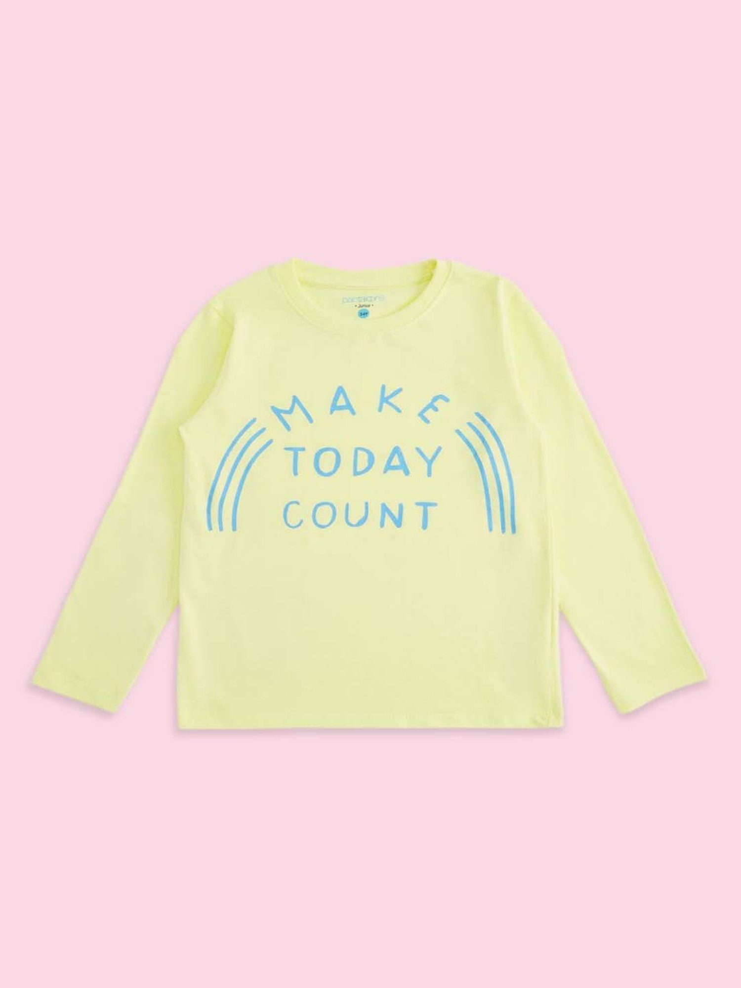 Pantaloons Baby Boys Yellow & Blue Cotton Printed Full Sleeves T-Shirt