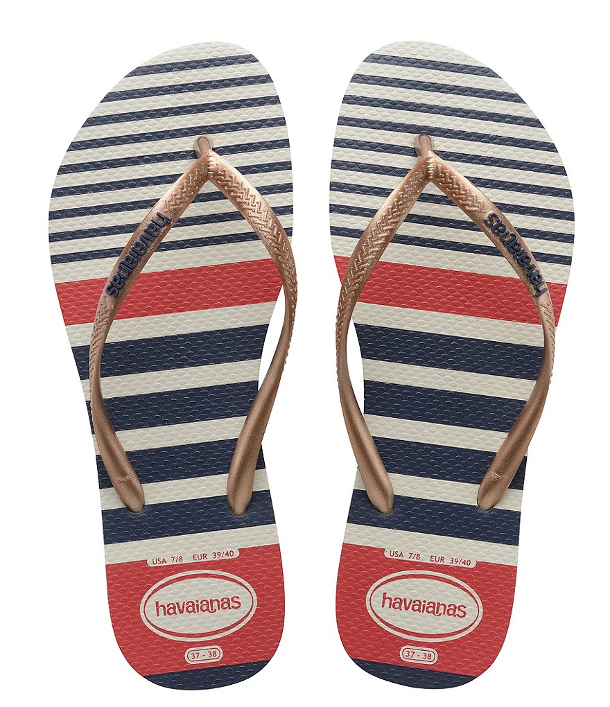 Havaianas Women's Slim Nautical Striped Flip Flops