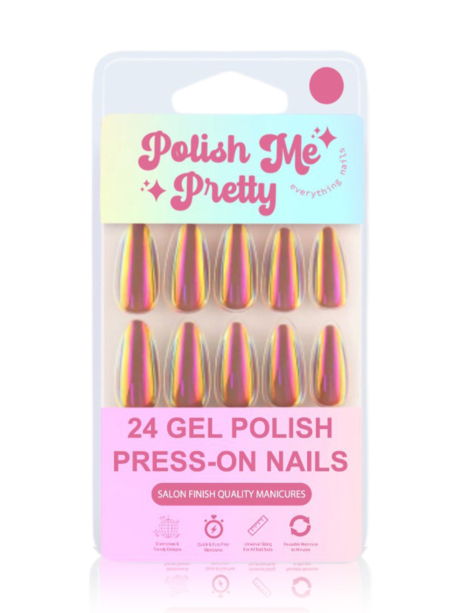 Polish Me Pretty Gel Polish Press On Nails Brownie - Set of 24