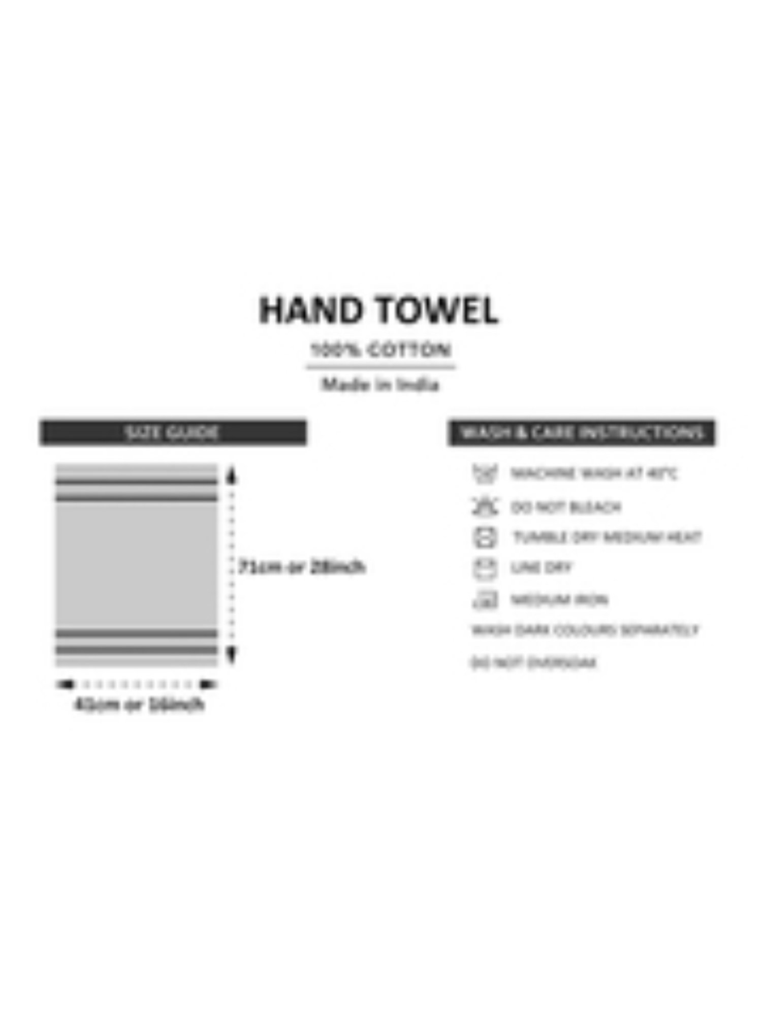 Petal Home White & Black Solid Cotton Hand Towels - Set of 2