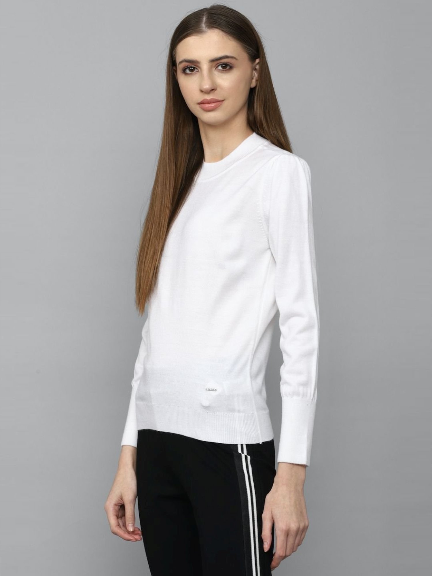 Allen Solly White Cotton Sweater