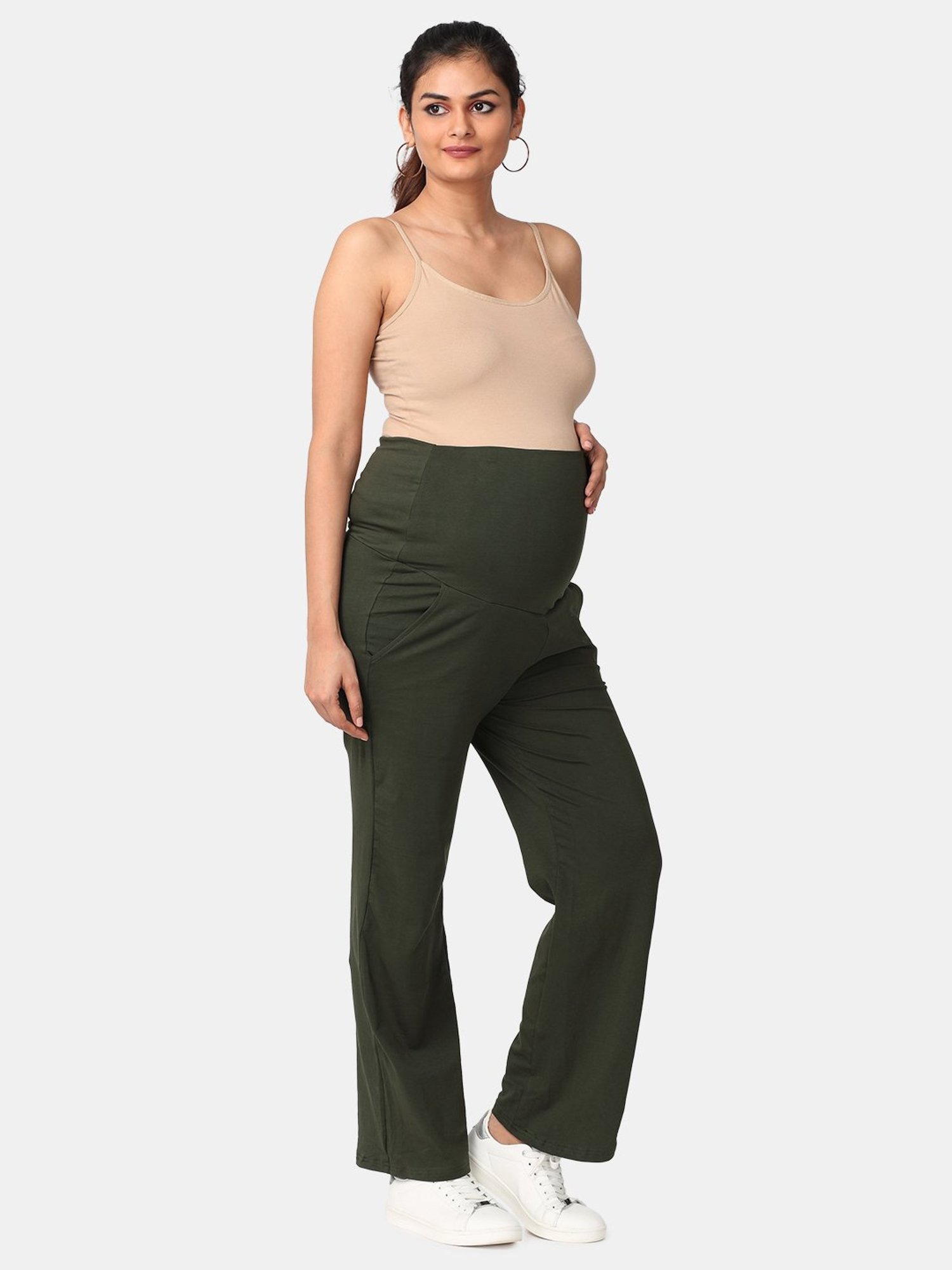 The Mom Store Green Relaxed Fit Trackpants