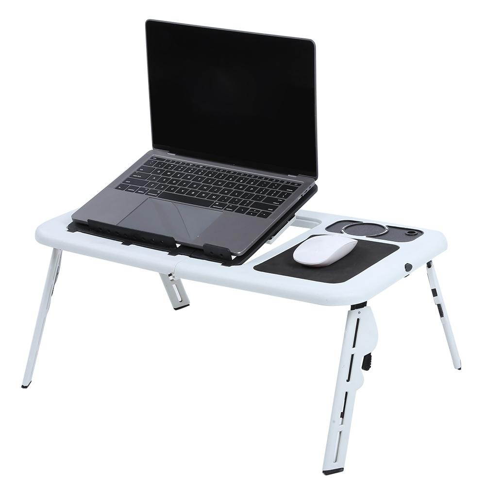 Foldable Table Laptop Lap Desk E-Table Bed With USB Cooling Fans Stand Home