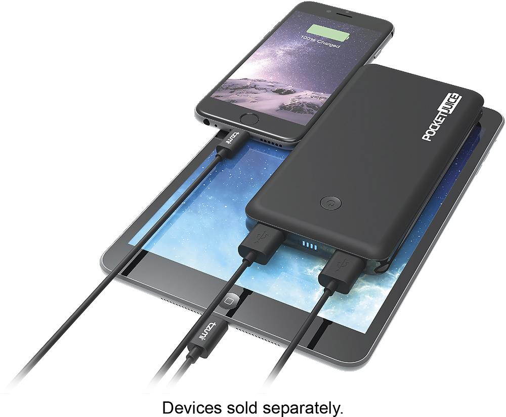 Tzumi - PocketJuice Endurance 10000 mAh Portable Charger - Black