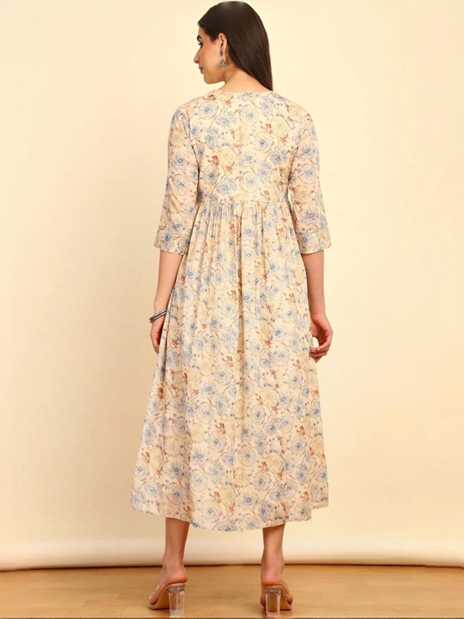 Saffron Threads Red Ethnic Dresses