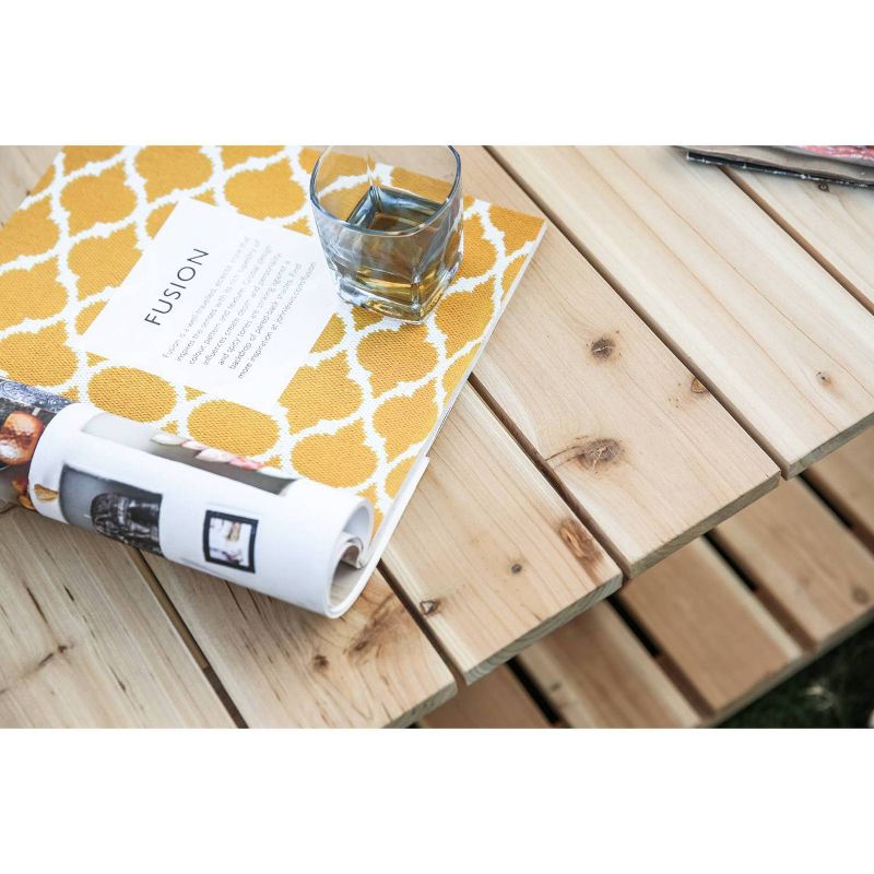 Solid Reclaimed Fir Wood Natural Accent Table - Patio Festival