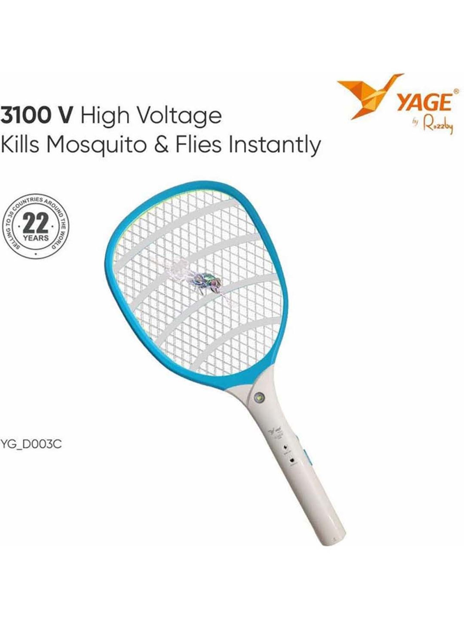 yage YG-D112 Electric Insect Killer Indoor, Outdoor Bat (White & Blue)