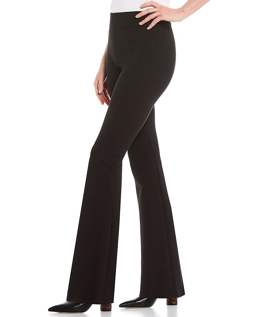 Slim Factor by Investments Ponte Knit Classic Waist Flare Leg Pants