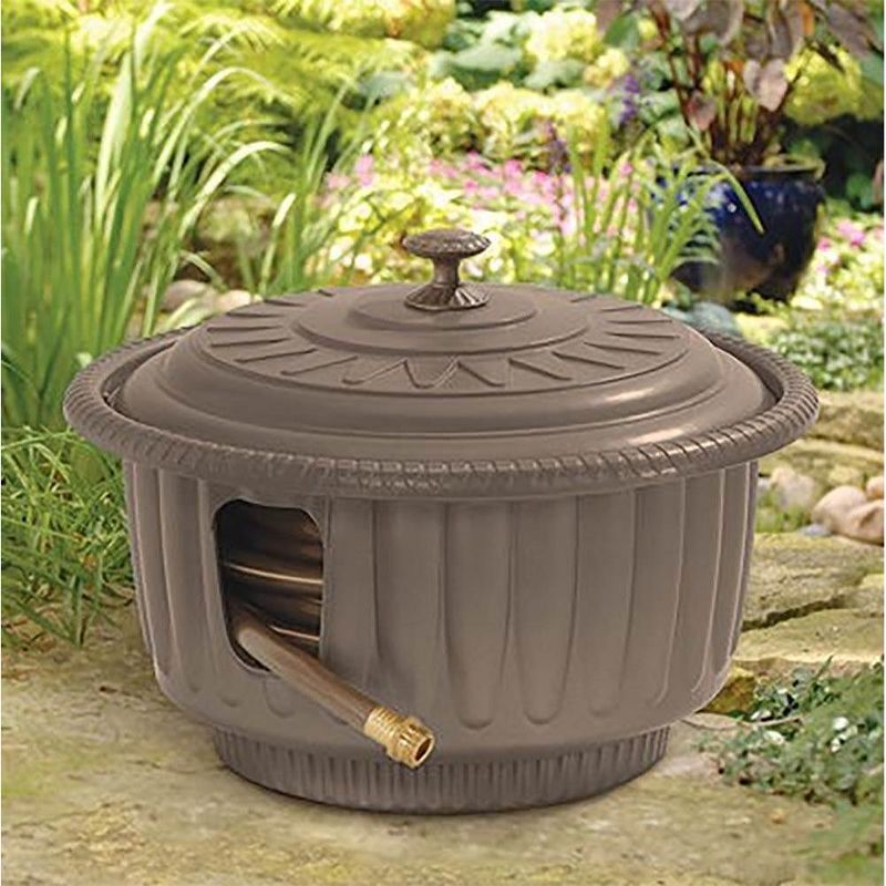 Suncast 50-Foot Water Hose Reel Hideaway Storage Garden Planter HRP60 (2 Pack)