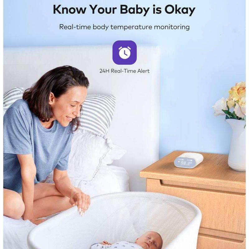 VAVA Smart Baby Thermometer, Real-Time Temperature Monitor with Fever Alarm, Wearable Armpit Digital Thermometer for Baby Fever Monitoring, with 24H Battery Life, Safe & Comfy for Children & Adults