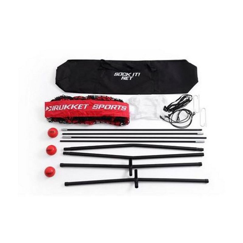 Rukket Sports Sock It 6 Piece Baseball Softball Pitching Target Hitting Net with 3 PurePower Balls, Sock Style Net, Adjustable Target, & Carrying Bag