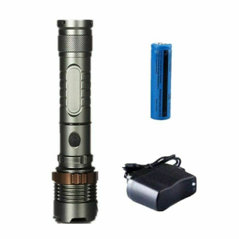 Rechargeable 900000LM Camping LED Flashlight T6 Tactical Police Torch+Batt+Char