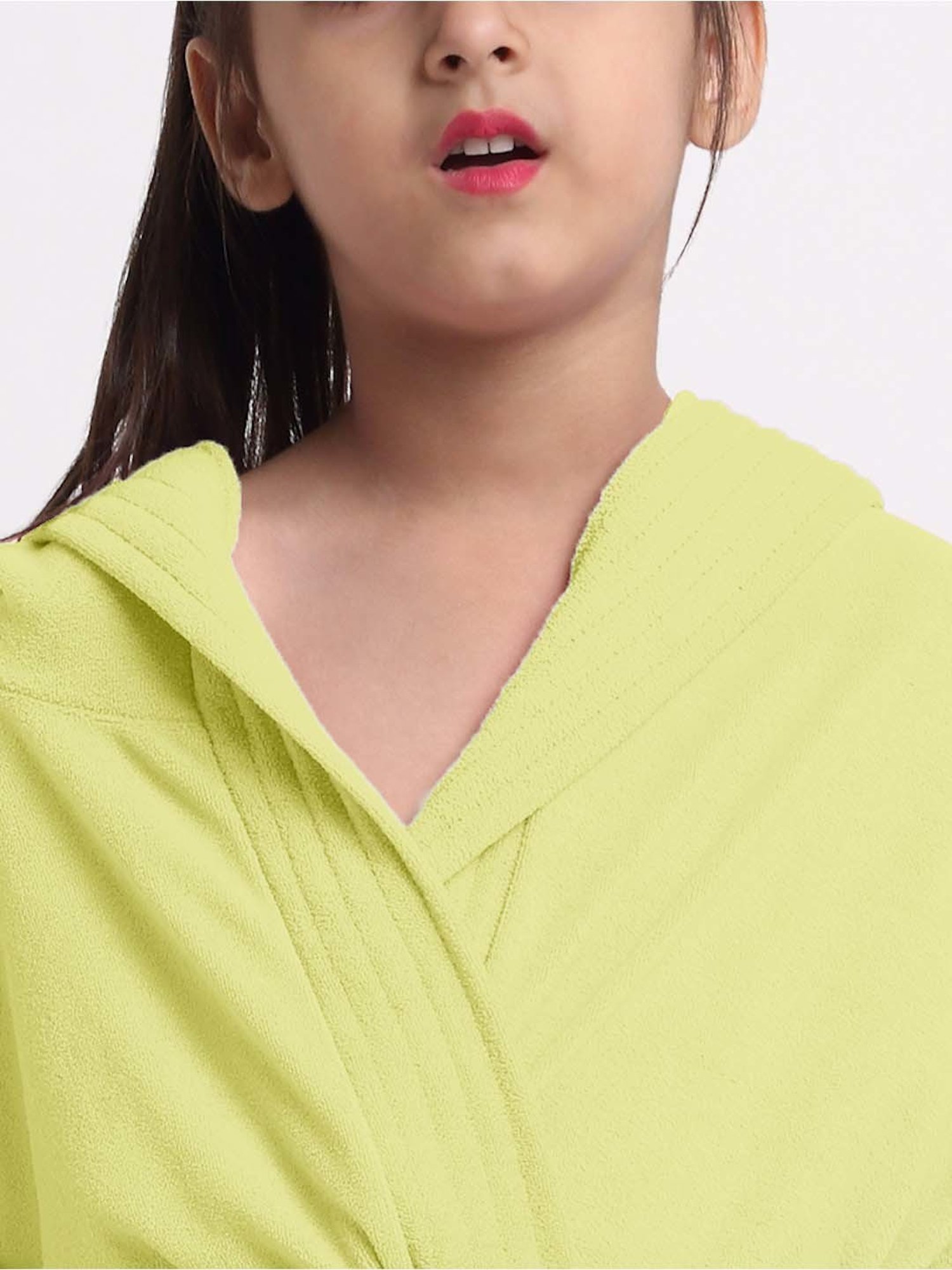 Creeva Melodious Lemon Micro Terry 225 GSM Kids Hooded Bathrobe 10-11 Years With Pocket