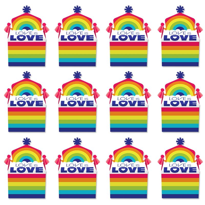 Big Dot of Happiness Adult 50th Birthday - Gold - Square Favor Gift Boxes - Birthday Party Bow Boxes - Set of 12