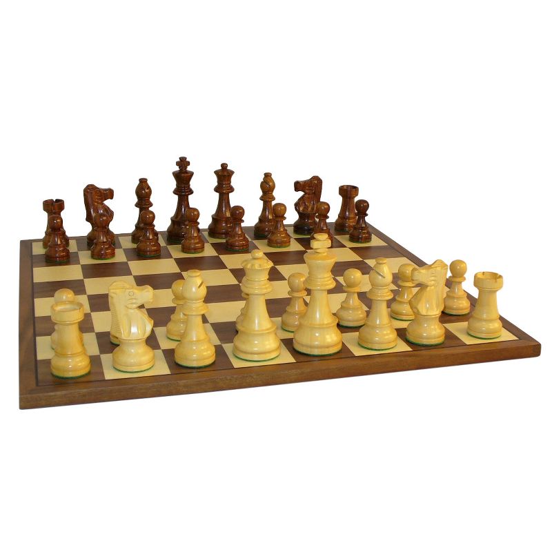 WorldWise Imports 3.5" Sheesham French Chess Set with Walnut Board Game